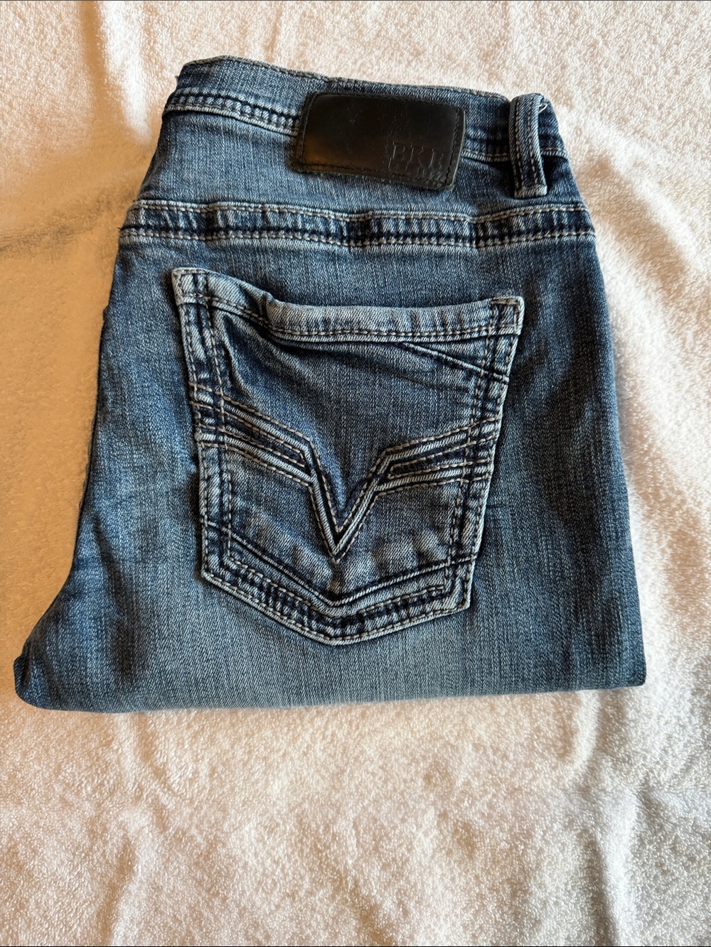 Buckle Men’s Dark Blue Denim Bootcut Jeans